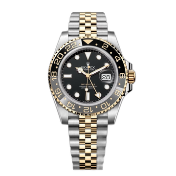 Rolex GMT-Master II Black Dial Metal Bracelet Men's Watch (Ref. 022)