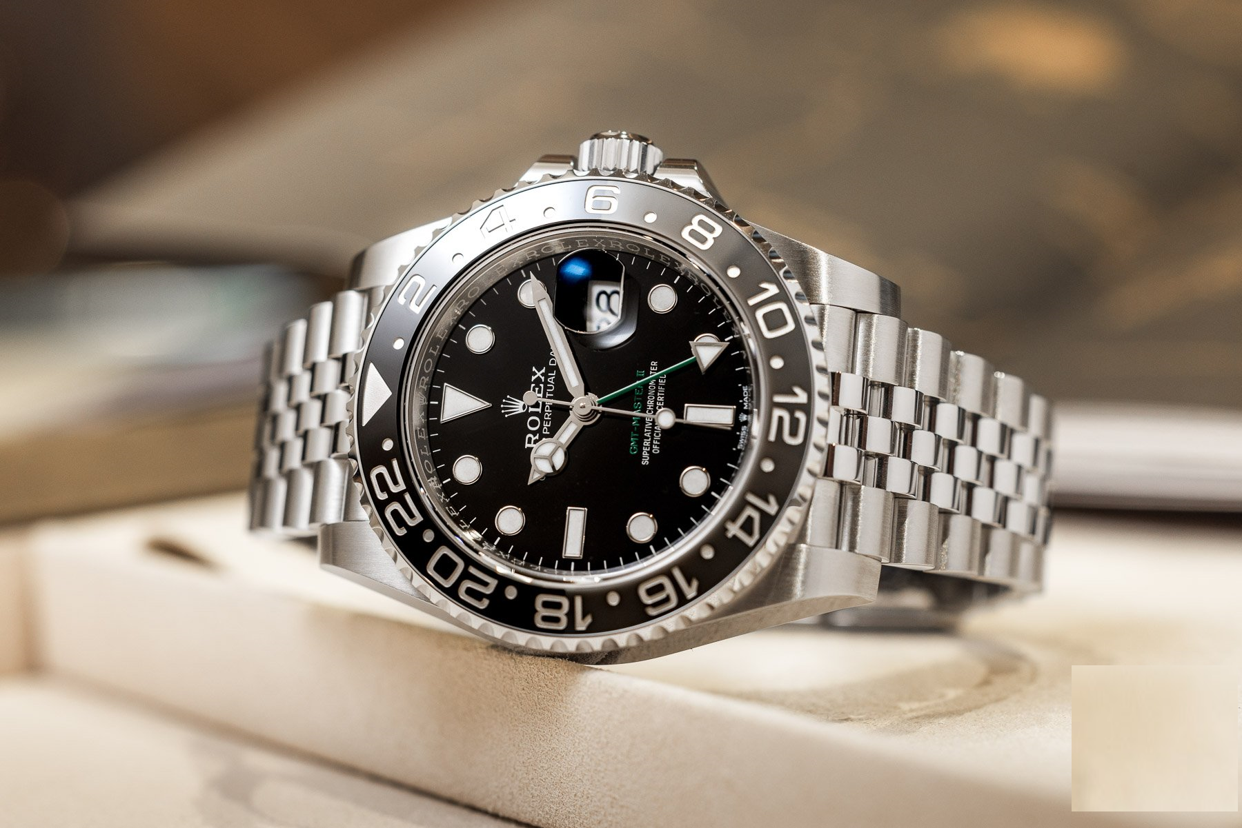 Rolex GMT-Master II Black Dial Metal Bracelet Men's Watch (Ref. 011)