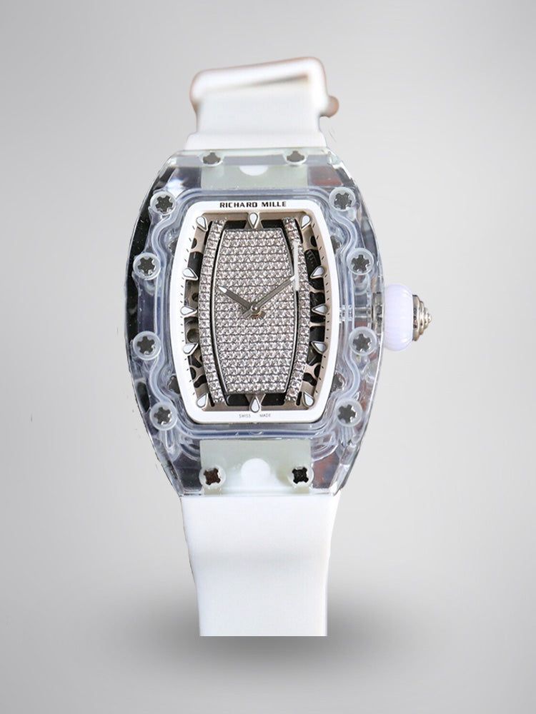 Super Clone Richard Mille RM 07-02 Replica Diamond Pavé Dial Sapphire Crystal Case Women's Watch