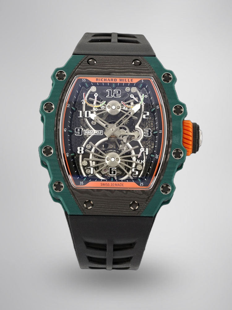 Richard Mille RM 21-02 Mechanical Tourbillon Aerodyne Quartz TPT Carbon Titanium Skeleton Dial Replica Watch
