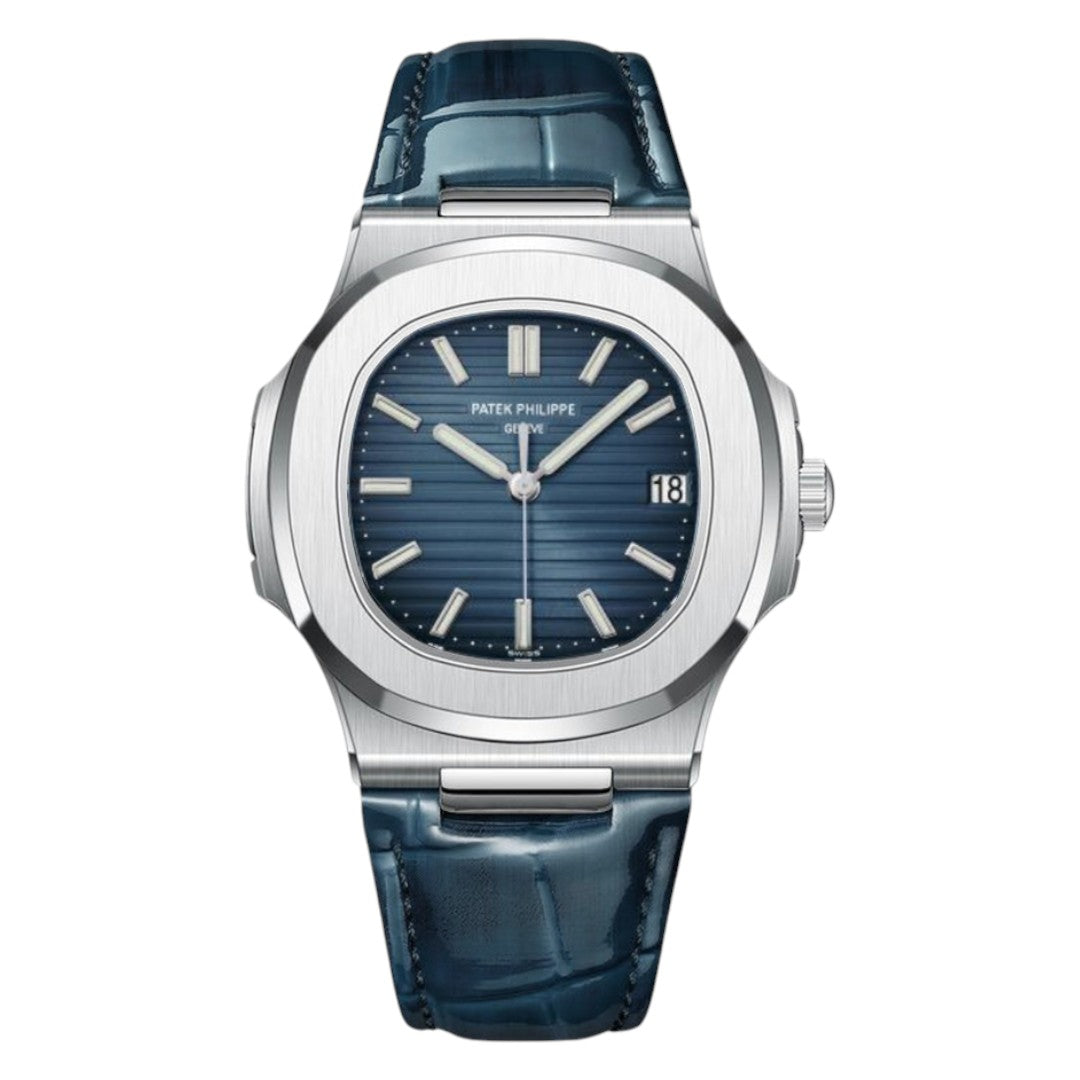 Patek Philippe Nautilus Blue Dial 41 mm Blue Strap Men's Watch