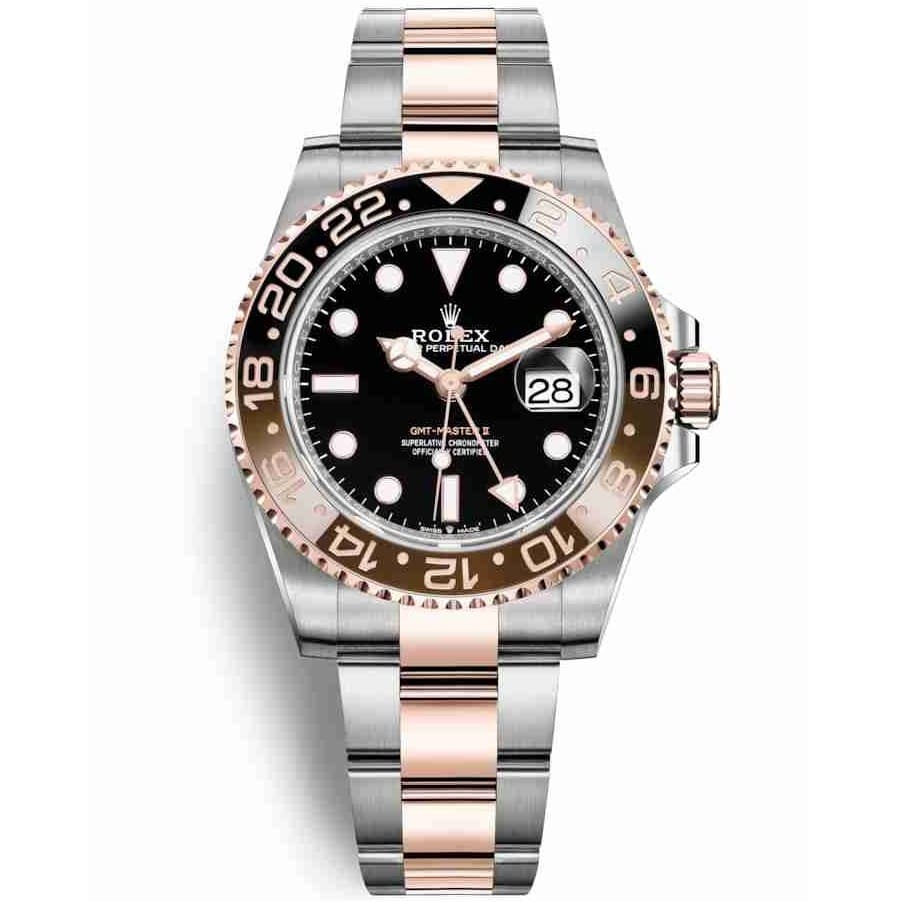 Rolex GMT-Master II Black Dial Metal Bracelet Men's Watch (Ref. 010)