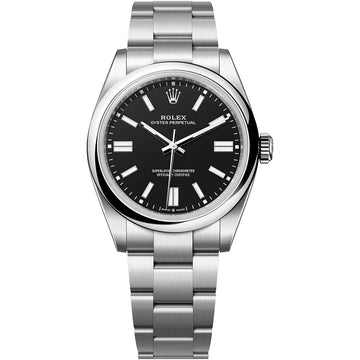 Rolex Perpetual Black Dial 41 mm Metal Bracelet Men's Watch