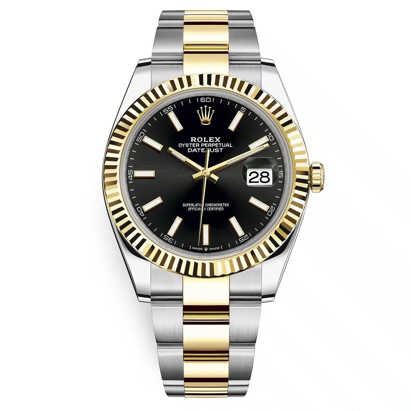Rolex Datejust Black Dial 41 mm Metal Bracelet Men's Watch (Ref. 020)