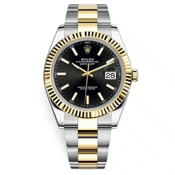 Rolex Datejust Black Dial 41 mm Metal Bracelet Men's Watch (Ref. 020)
