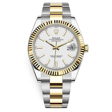 Rolex Datejust White Dial 41 mm Metal Bracelet Men's Watch (Ref. 077)