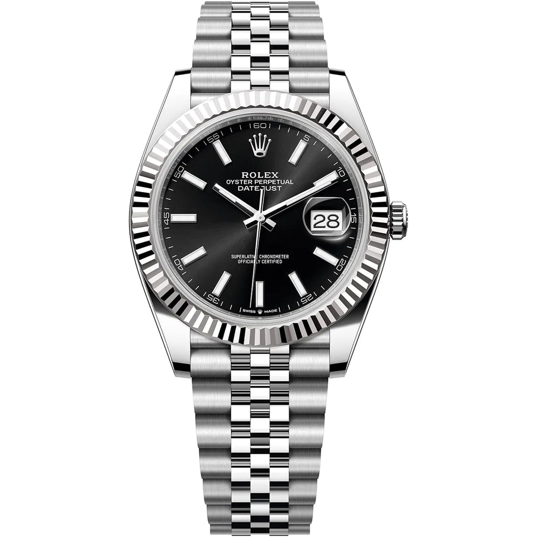 Rolex Datejust Black Dial 41 mm Metal Bracelet Men's Watch (Ref. 031)
