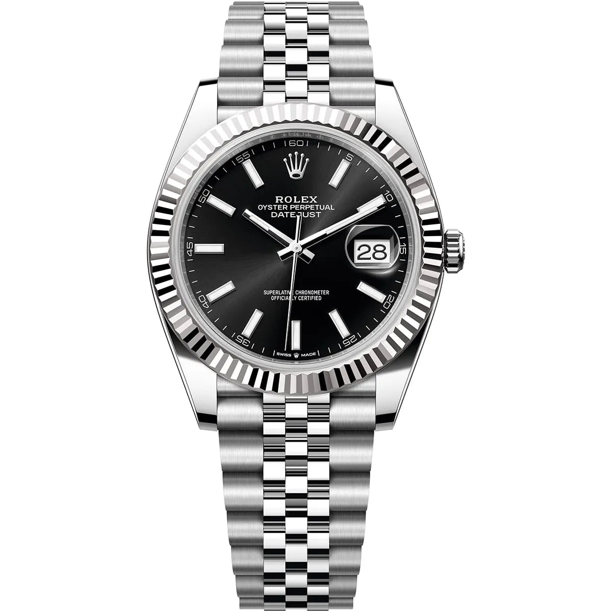 Rolex Datejust Black Dial 41 mm Metal Bracelet Men's Watch (Ref. 031)