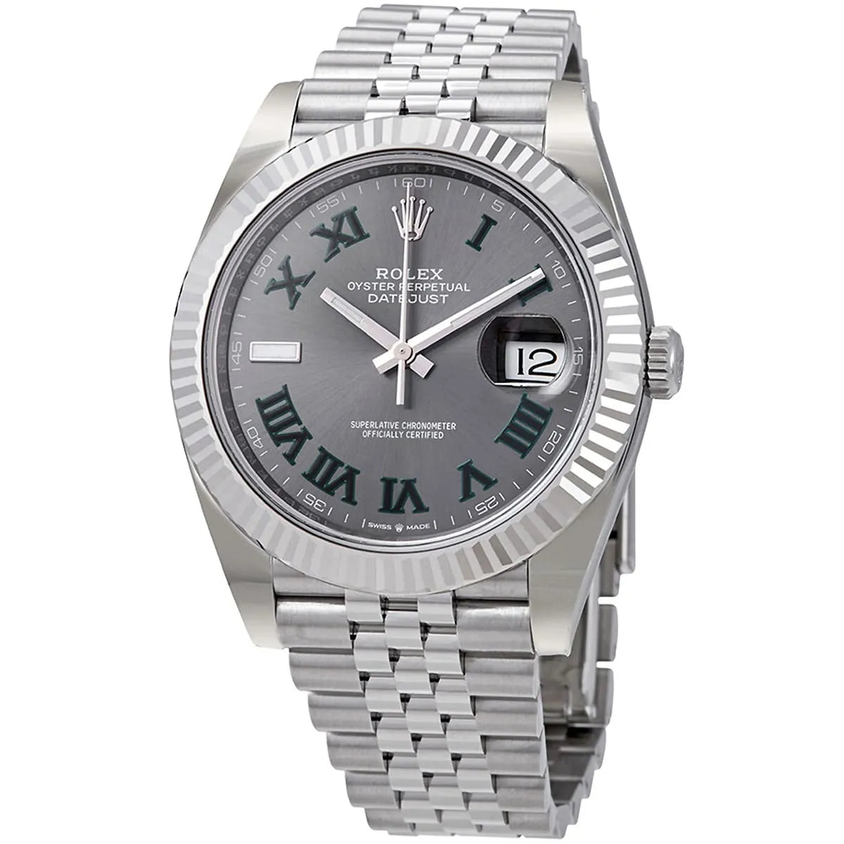 Rolex Datejust Gray Dial 41 mm Metal Bracelet Men's Watch (Ref. 025)
