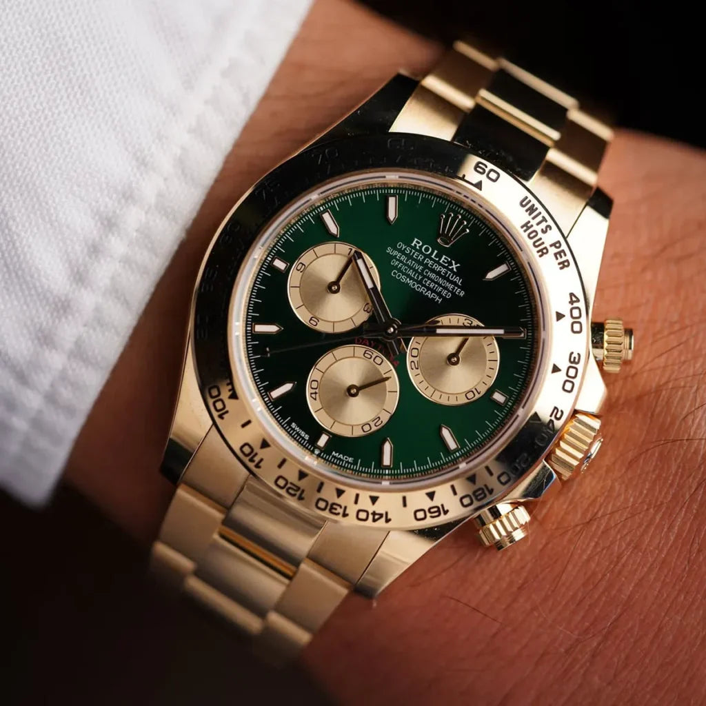 Rolex Daytona Green Dial 43 mm Metal Bracelet Men's Watch (Ref. 095)
