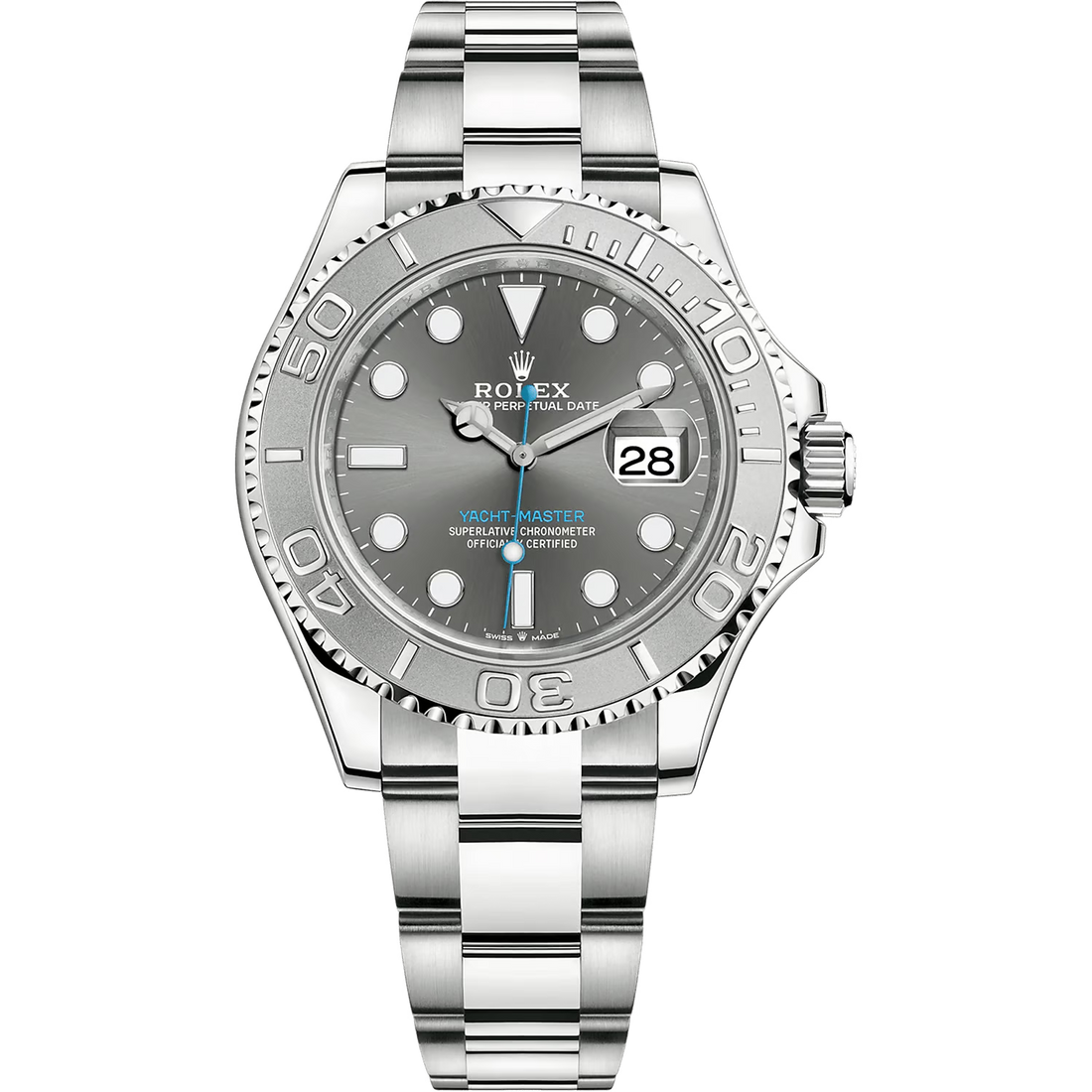 Rolex Yacht-Master Silver Dial 44 mm Silver Strap Men's Watch