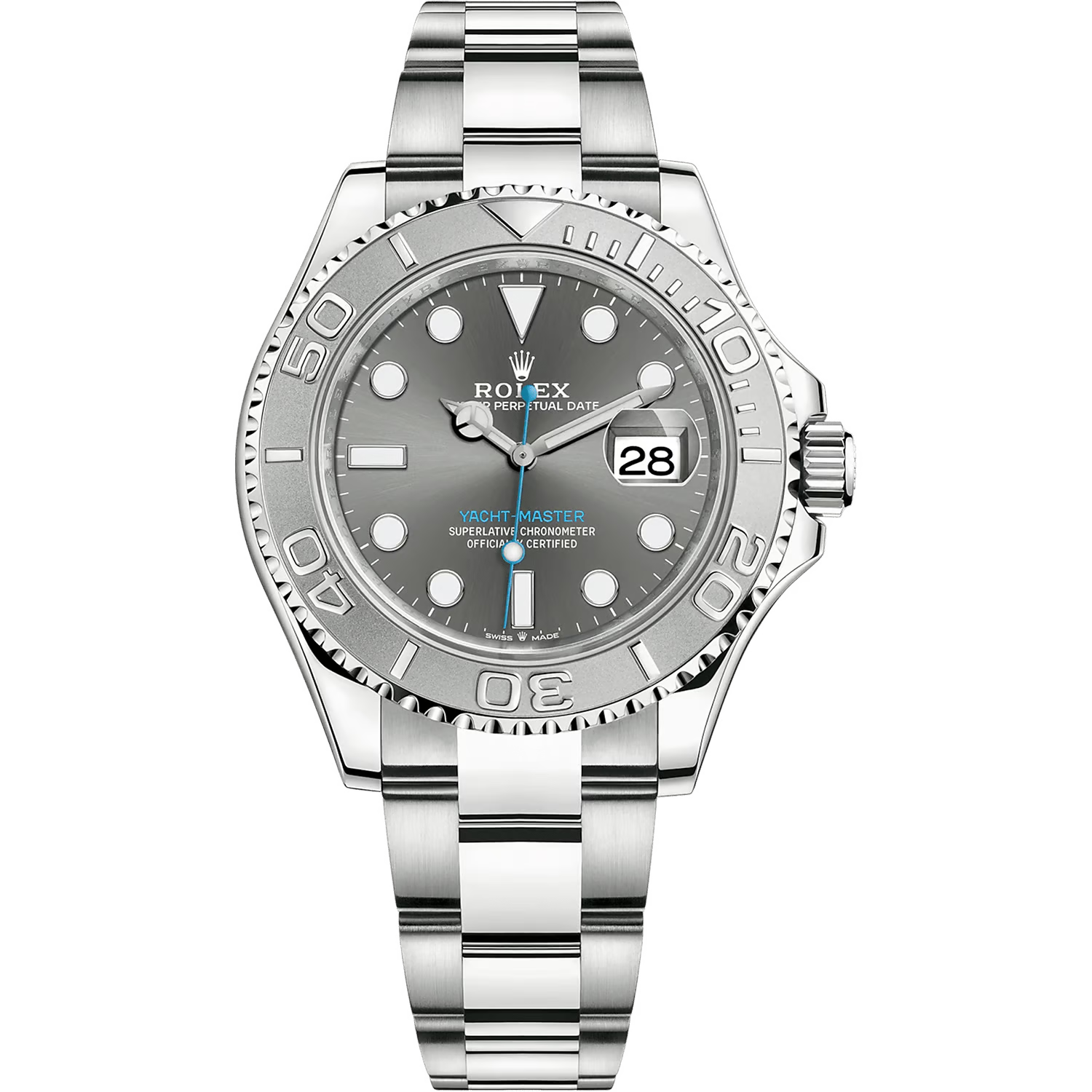 Rolex Yacht-Master Silver Dial 44 mm Silver Strap Men's Watch