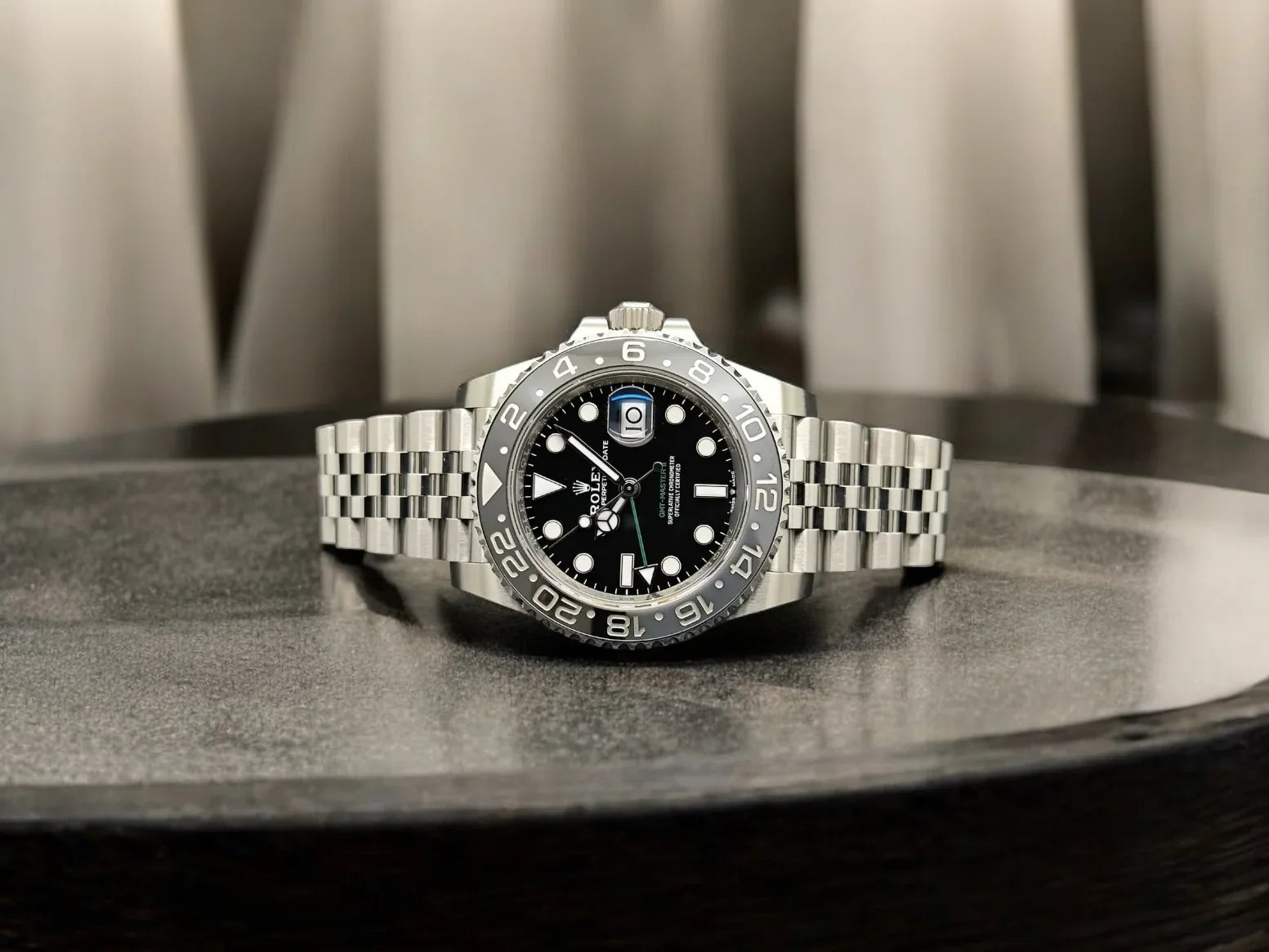 Rolex GMT-Master II Black Dial Metal Bracelet Men's Watch (Ref. 011)