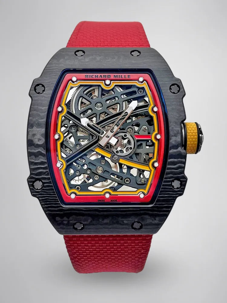 UMI RM 67-02 Alexander Zverev Skeleton Red Dial Red Strap Carbon Fiber Sports Replica Watch