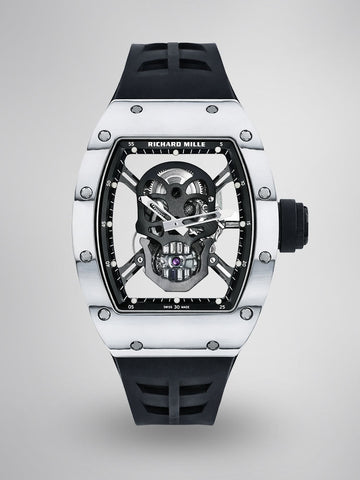 Richard Mille RM52-01 Skull Tourbillon Super Clone Replica Watch White Carbon TPT Skeleton Dial