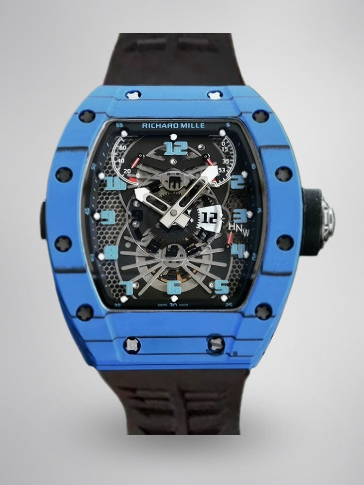 Replica Richard Mille RM022 Blue Carbon Skeleton Dial Automatic Movement 40x50mm