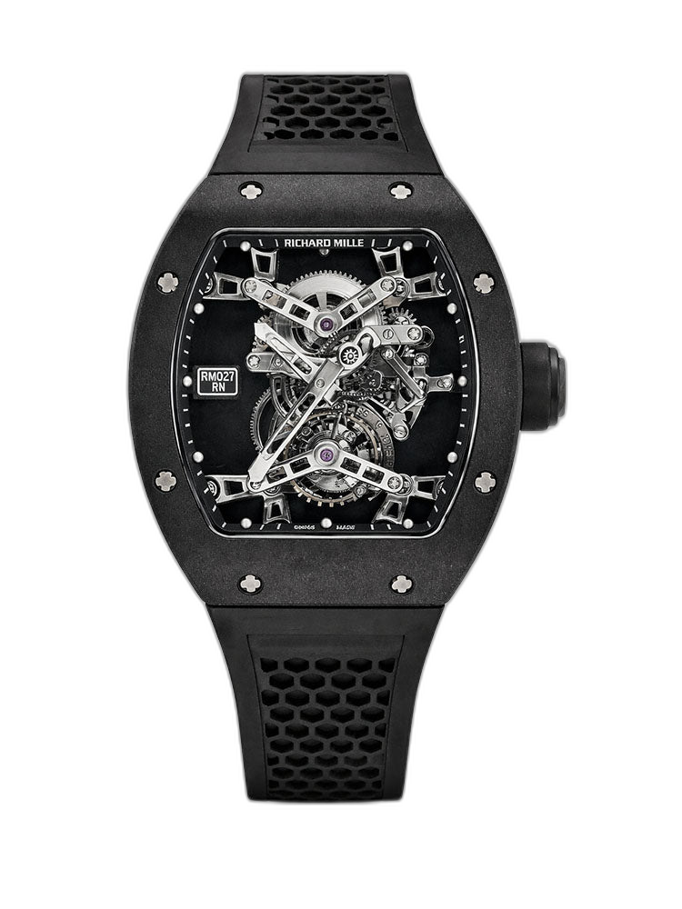 Richard Mille RM 027 Rafael Nadal Tourbillon Carbon Titanium Case Super Clone Skeleton Dial Luxury Sports Watch