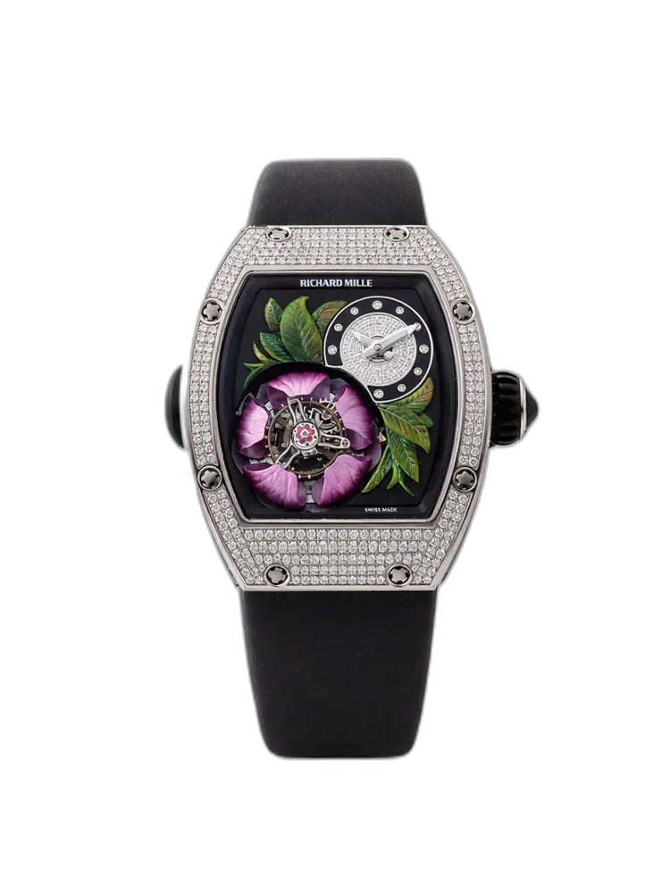 Richard Mille RM 19-02 Replica, Diamond-Set Case 3D Flower Skeleton Dial Luxury Ladies Automatic Wristwatch