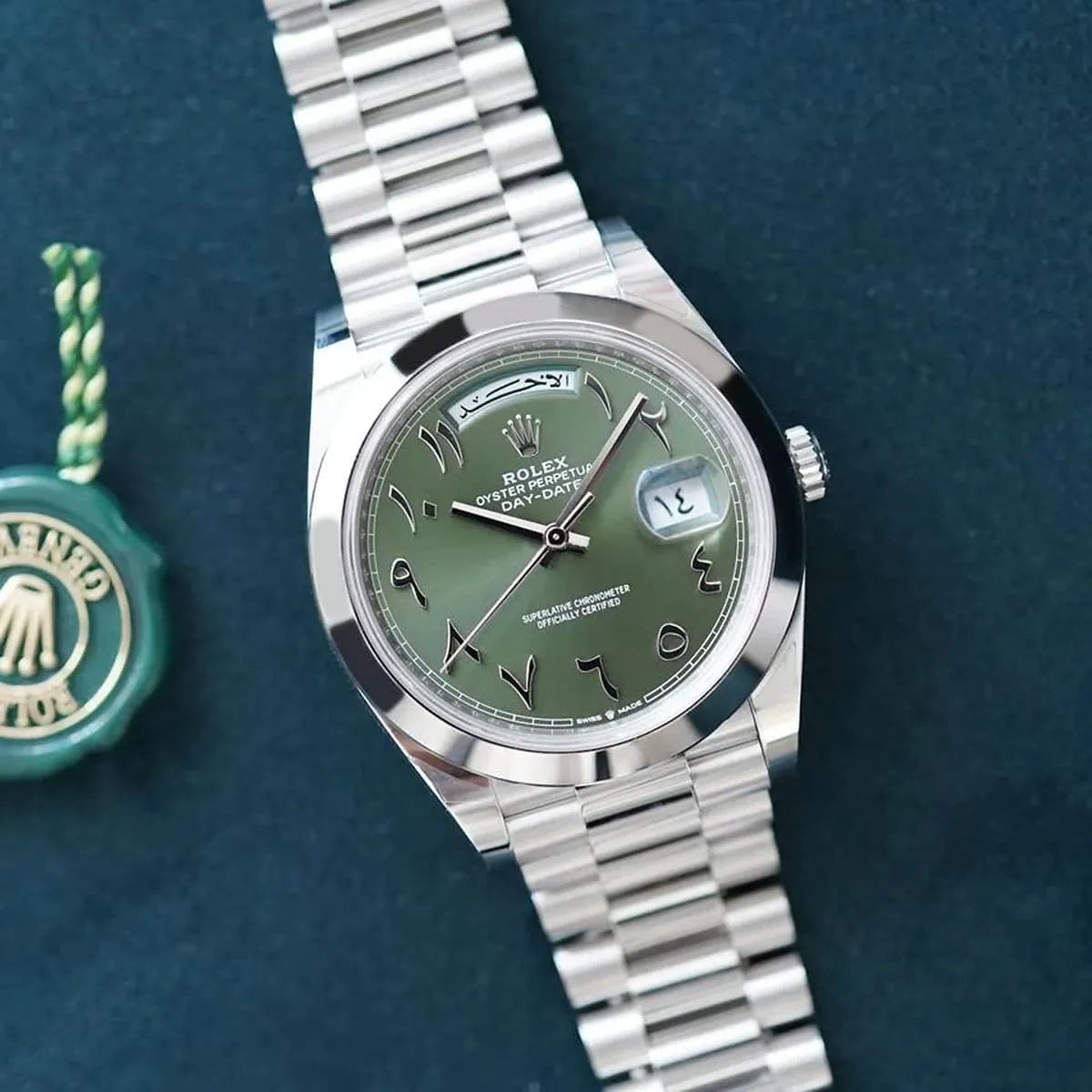 Rolex Day-Date Green Dial 36 mm Metal Bracelet Men's Watch (Ref. 018)