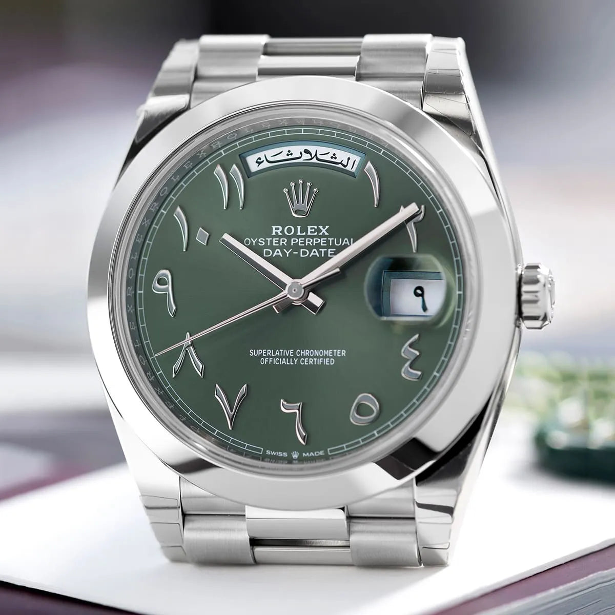 Rolex Day-Date Green Dial 36 mm Metal Bracelet Men's Watch (Ref. 018)