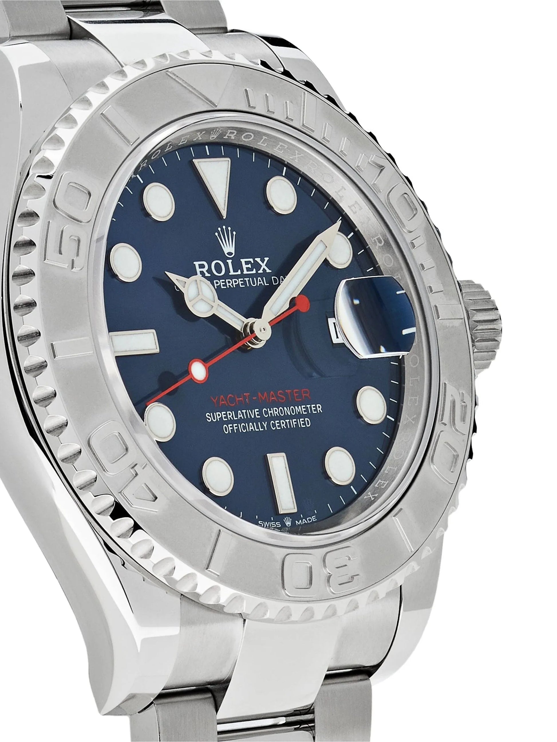 Rolex Yacht-Master Blue Dial 44 mm Silver Strap Men's Watch