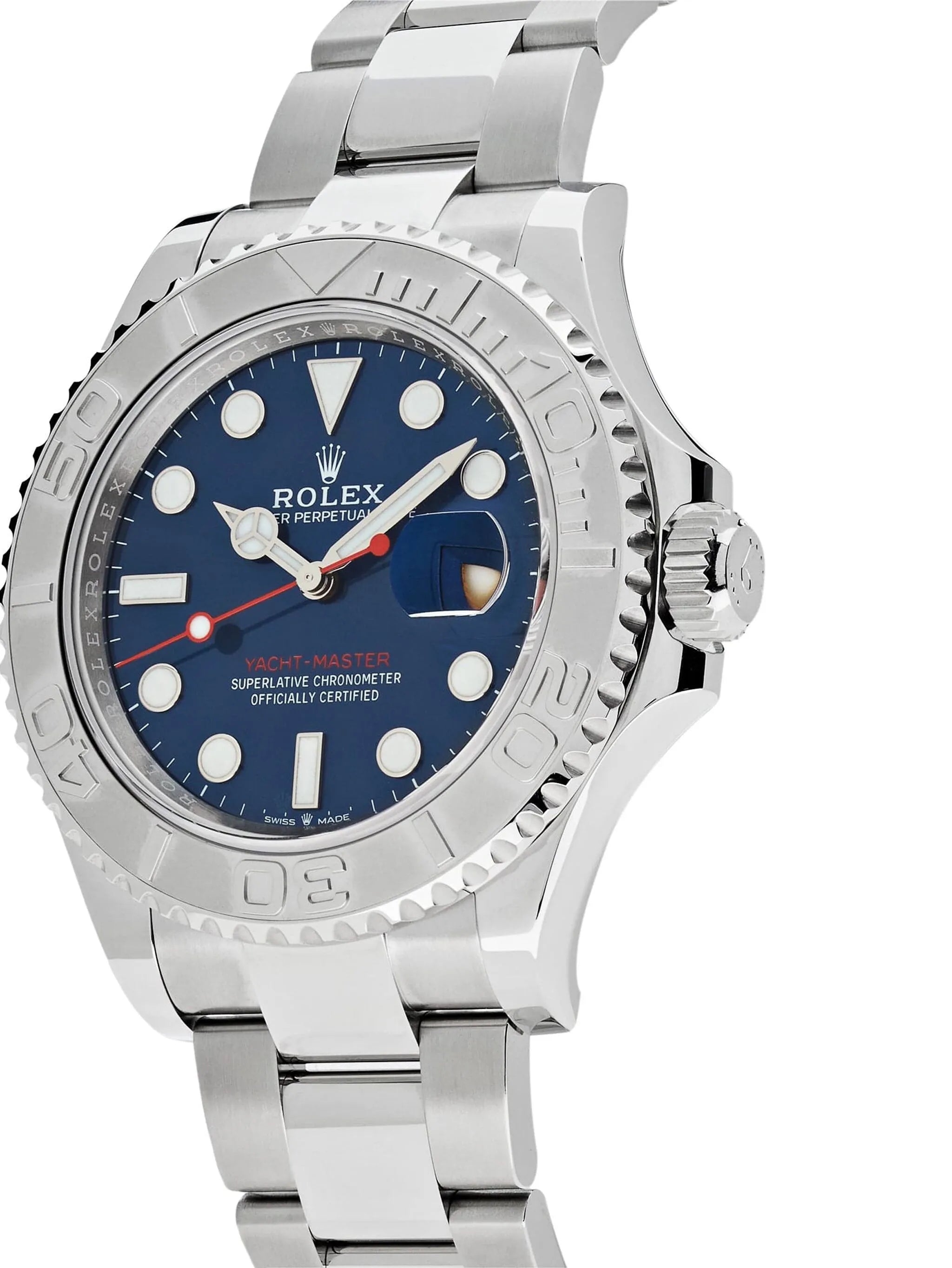 Rolex Yacht-Master Blue Dial 44 mm Silver Strap Men's Watch