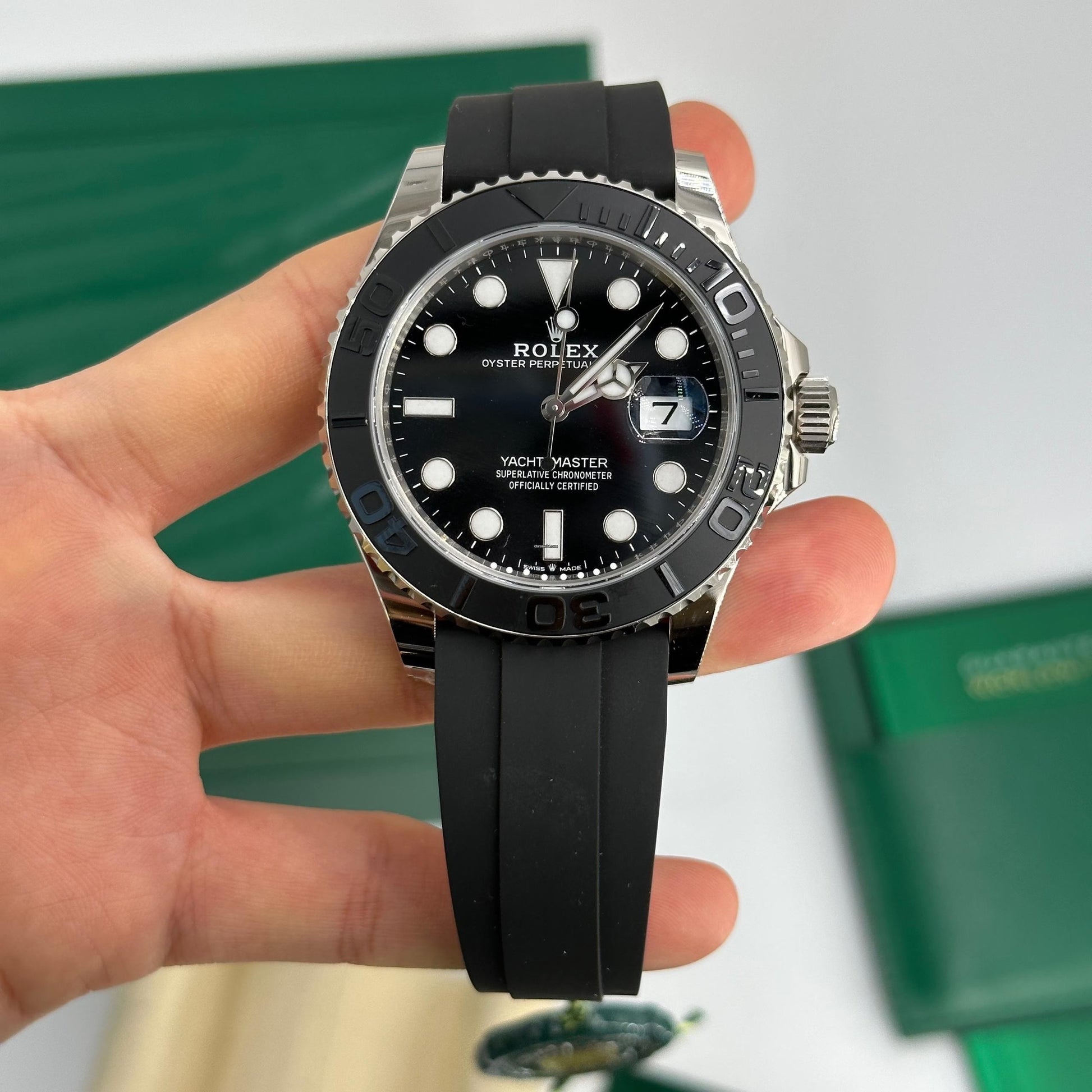 Rolex Rubber Yacht-Master Black Dial Men's Watch (Ref. 067)