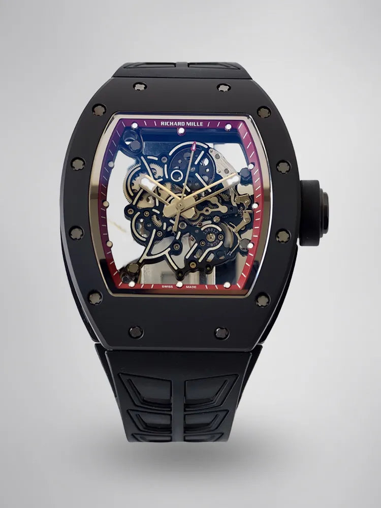 UMI Richard Mille RM 055 Bubba Watson Best Replica with Black Ceramic Case Red Flange RMUL2 Movement