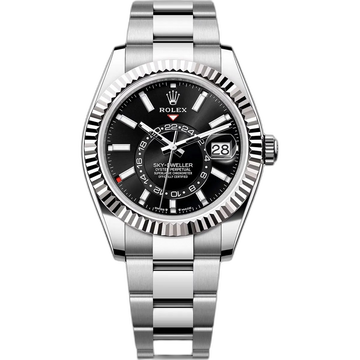 Rolex Sky-Dweller Black Dial 43 mm Metal Bracelet Men's Watch (Ref. 051)