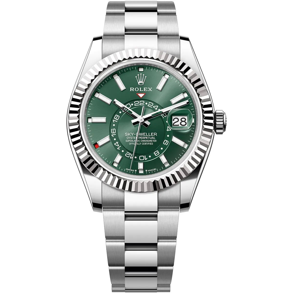 Rolex Sky-Dweller Green Dial 42 mm Metal Bracelet Men's Watch (Ref. 050)