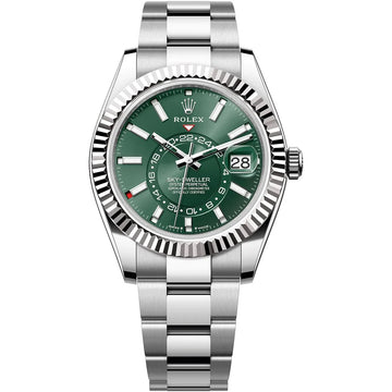 Rolex Sky-Dweller Green Dial 42 mm Metal Bracelet Men's Watch (Ref. 050)