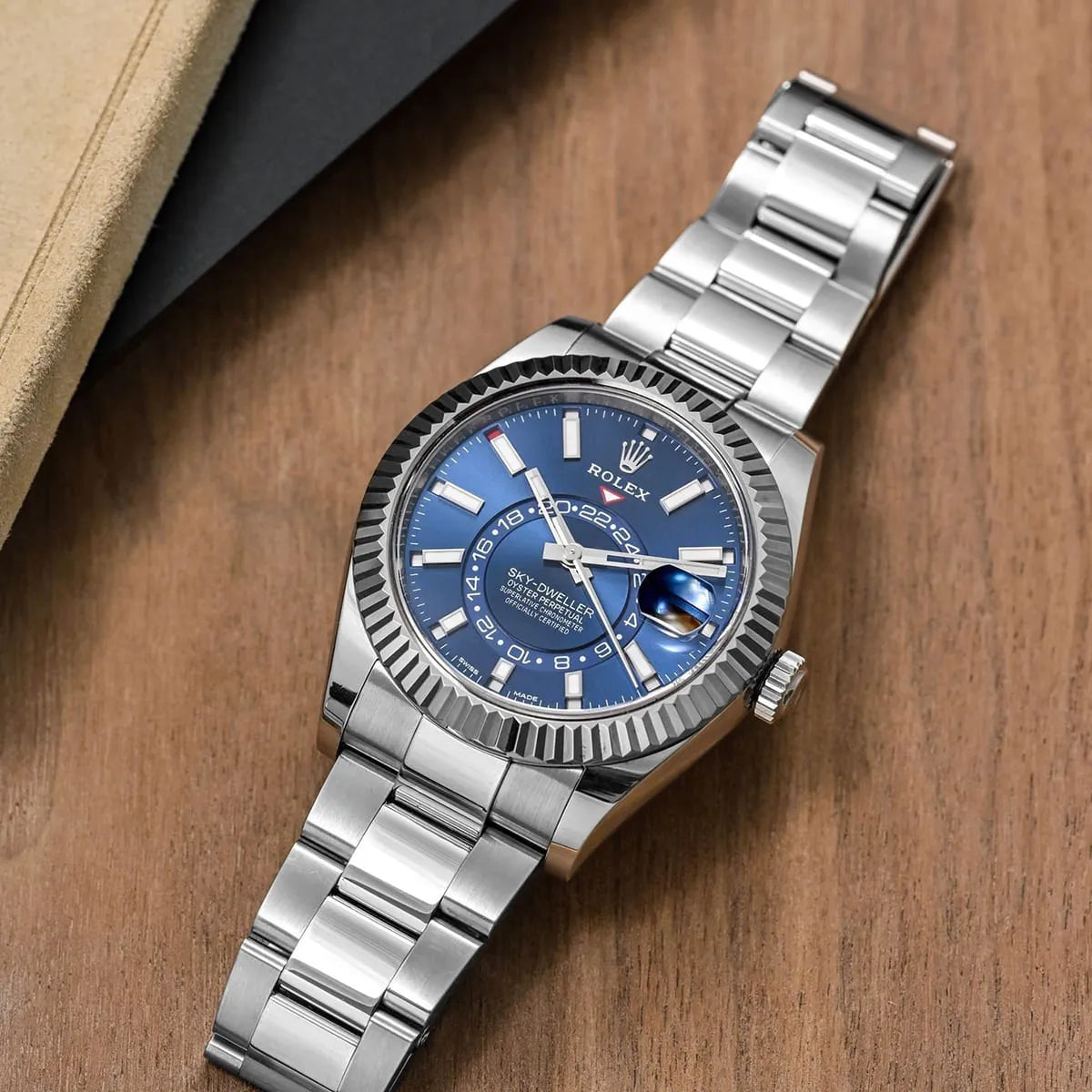 Rolex Sky-Dweller Blue Dial 42 mm Metal Bracelet Men's Watch (Ref. 029)