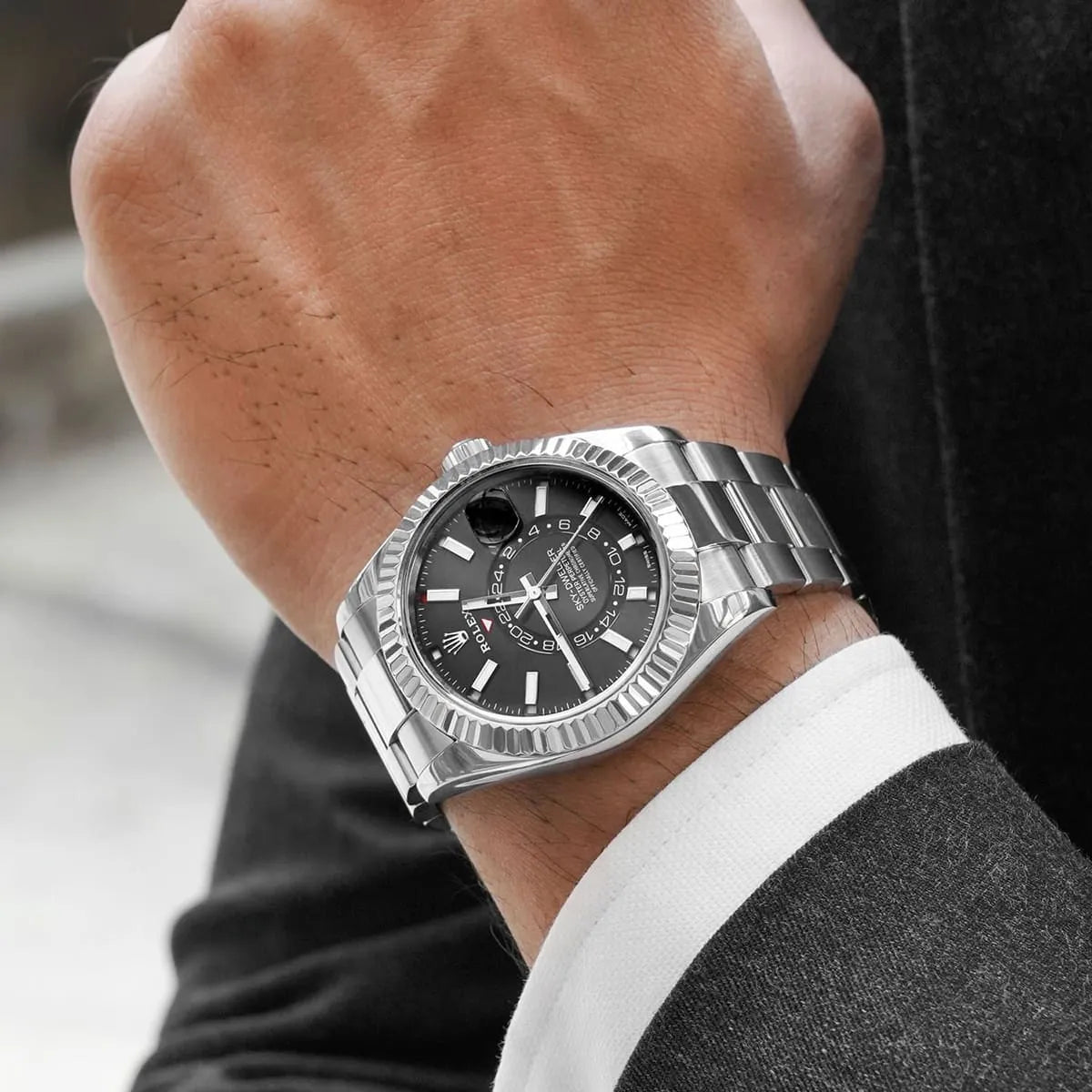 Rolex Sky-Dweller Black Dial 43 mm Metal Bracelet Men's Watch (Ref. 051)