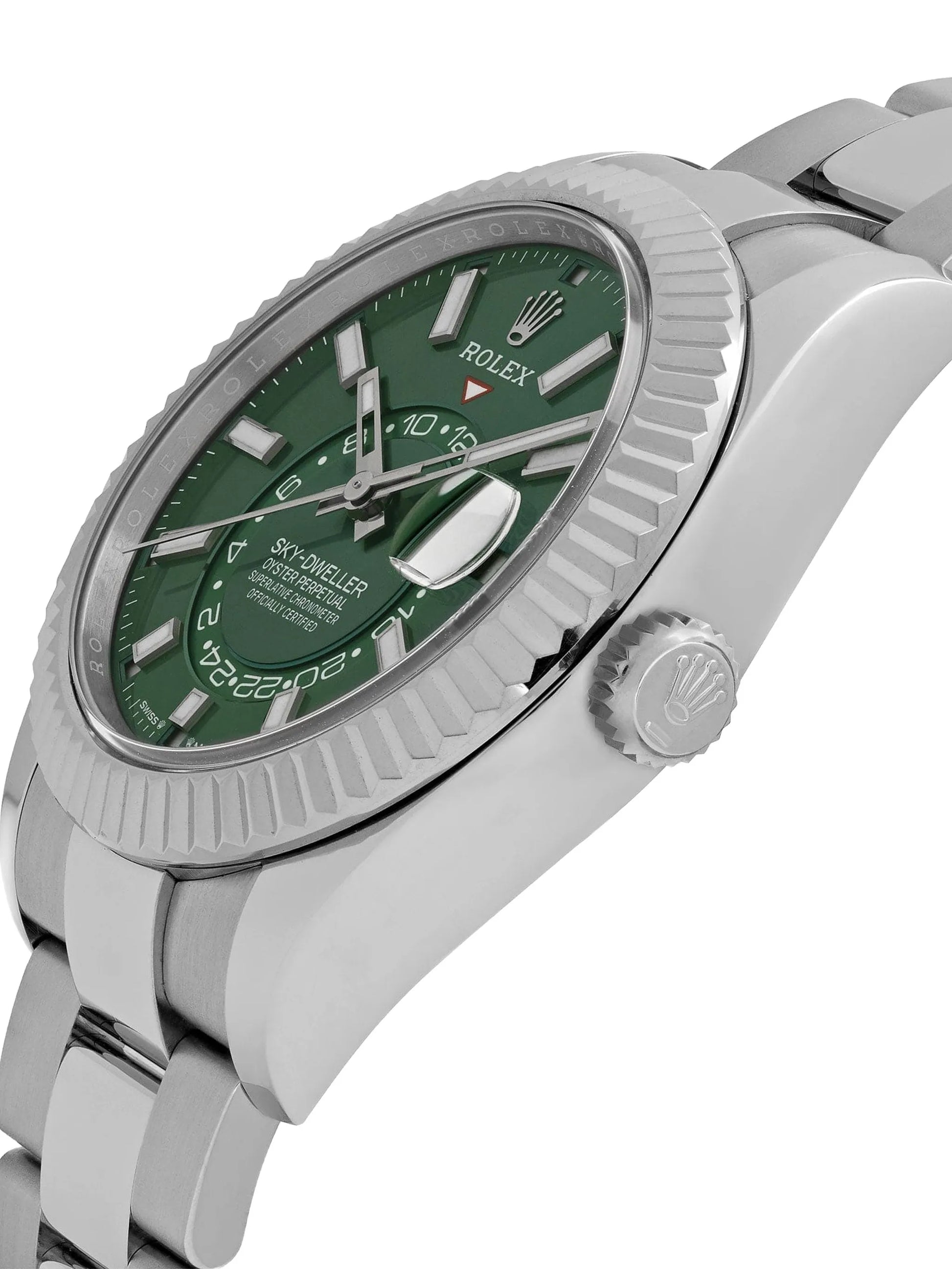 Rolex Sky-Dweller Green Dial 42 mm Metal Bracelet Men's Watch (Ref. 050)