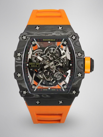 Richard Mille RM 35-02 NTPT Carbon Case Skeleton Dial Orange Rubber Swiss Automatic Replica