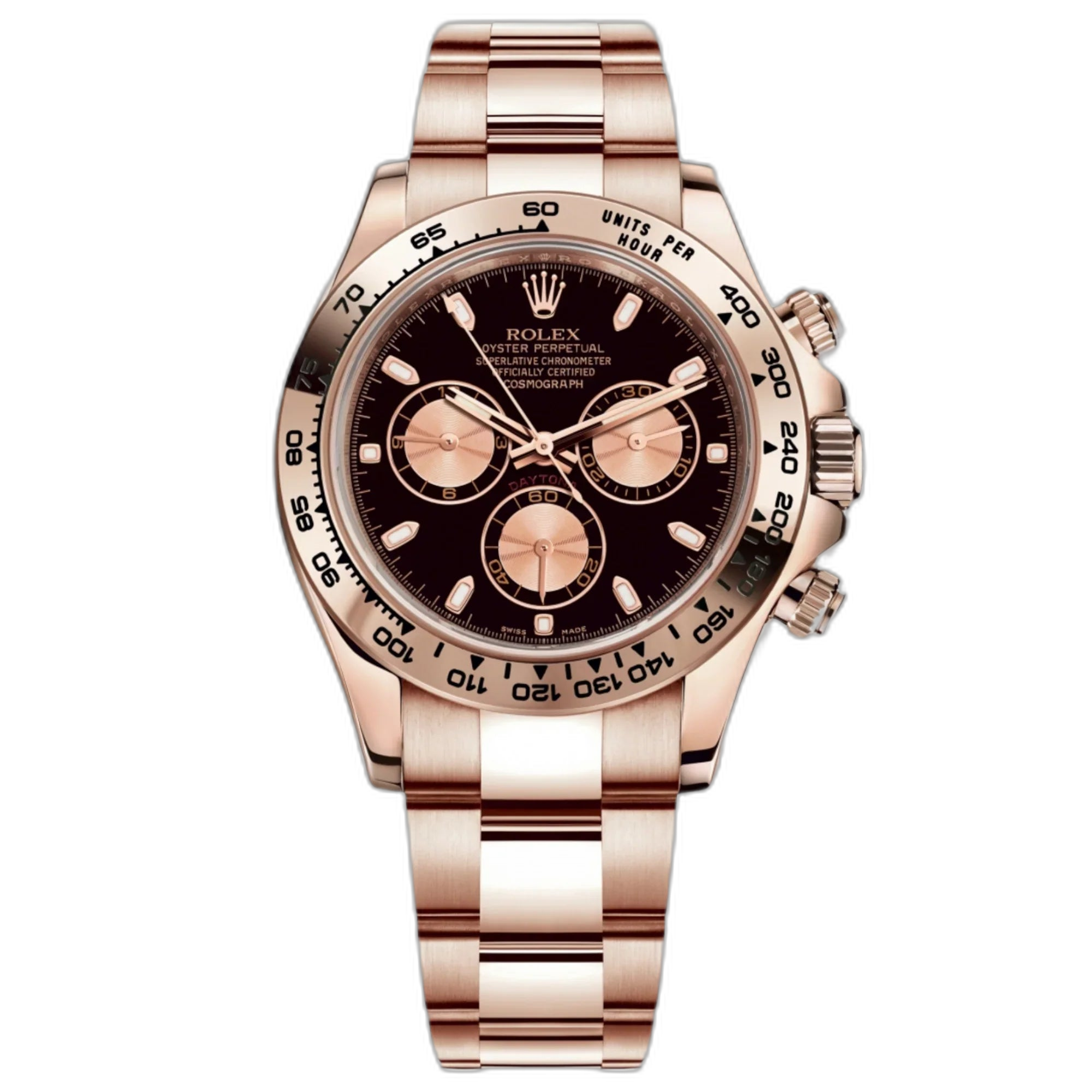 Rolex Daytona Black Dial 43 mm Metal Bracelet Men's Watch (Ref. 033)