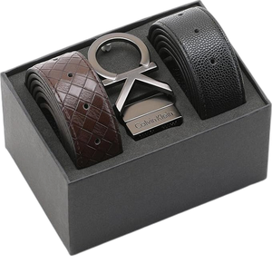 حزام كالفن كلاين الرجالي المصنوع من الجلد ذو الوجهين