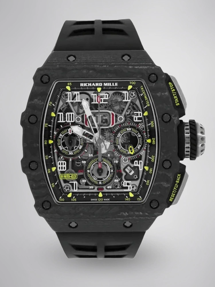 Super Clone RM11-03 Black Magic Richard Mille NTPT Carbon Fiber Full Skeleton RMAC3