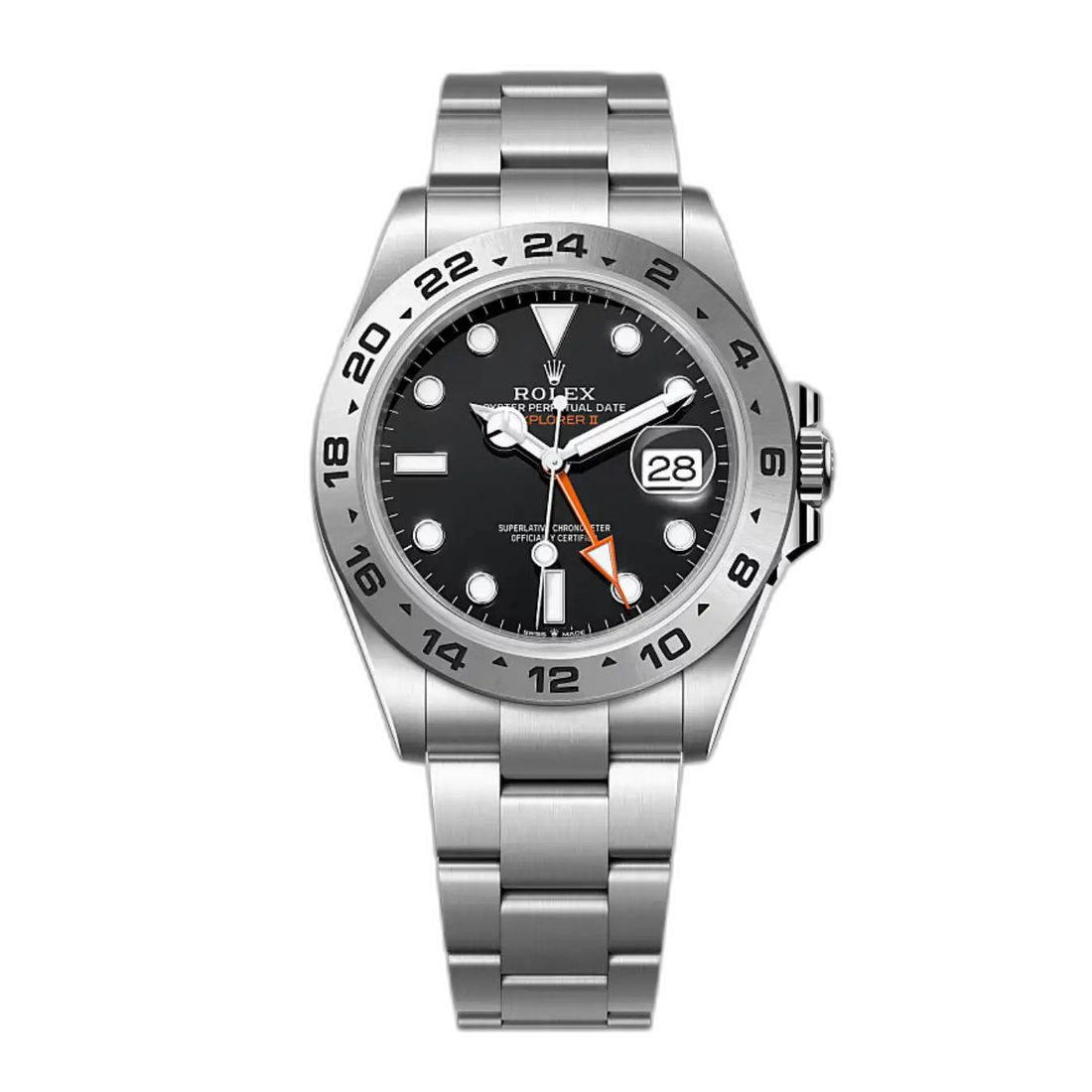 Rolex Explorer II Black Dial Metal Bracelet Men's Watch