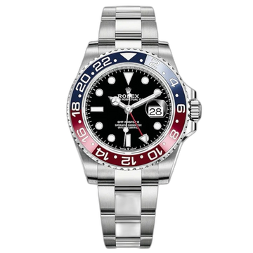Rolex GMT-Master II Black Dial Metal Bracelet Men's Watch (Ref. 088)