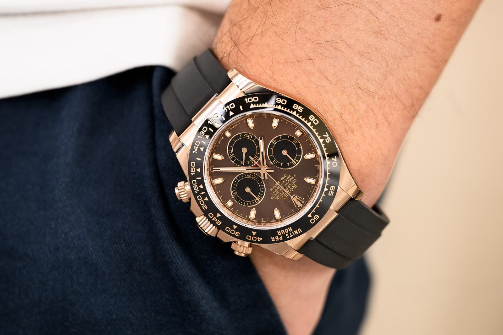 Rolex Daytona Rubber Brown Dial 42 mm Men's Watch (Ref. 012)