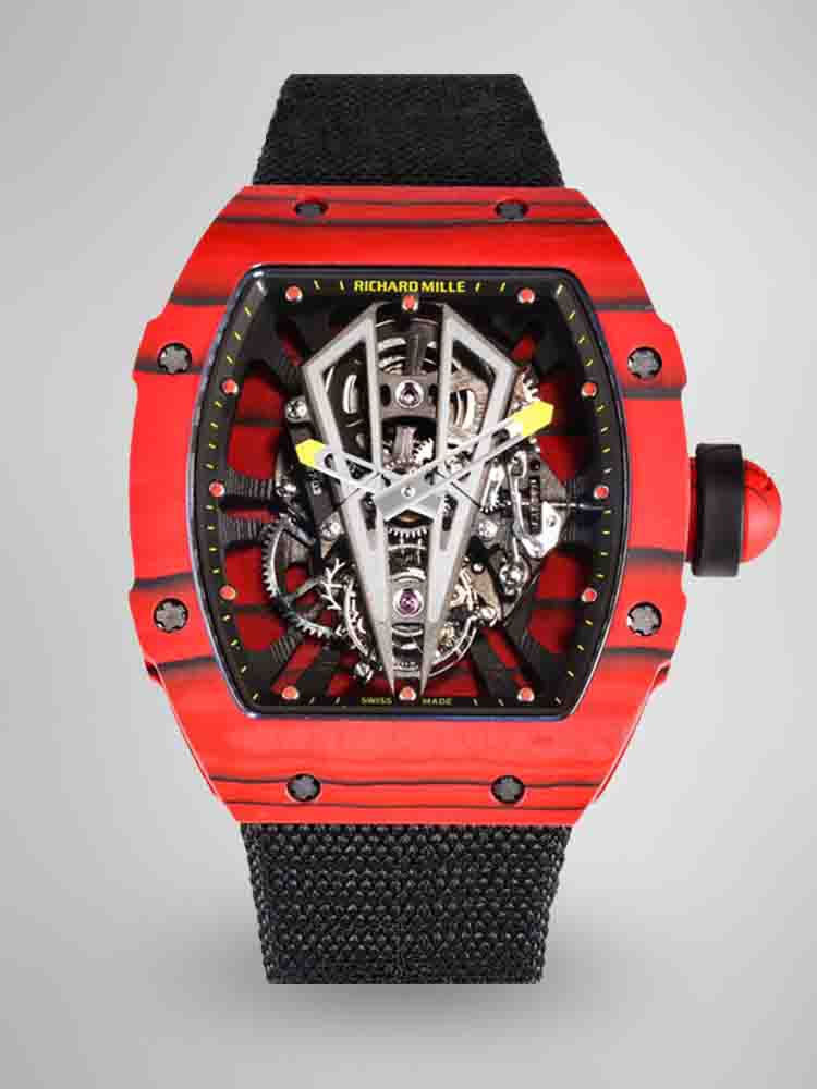 Richard Mille RM 027-03 Tourbillon Rafael Nadal Red TPT Quartz Ultra Light Skeleton Replica Watch