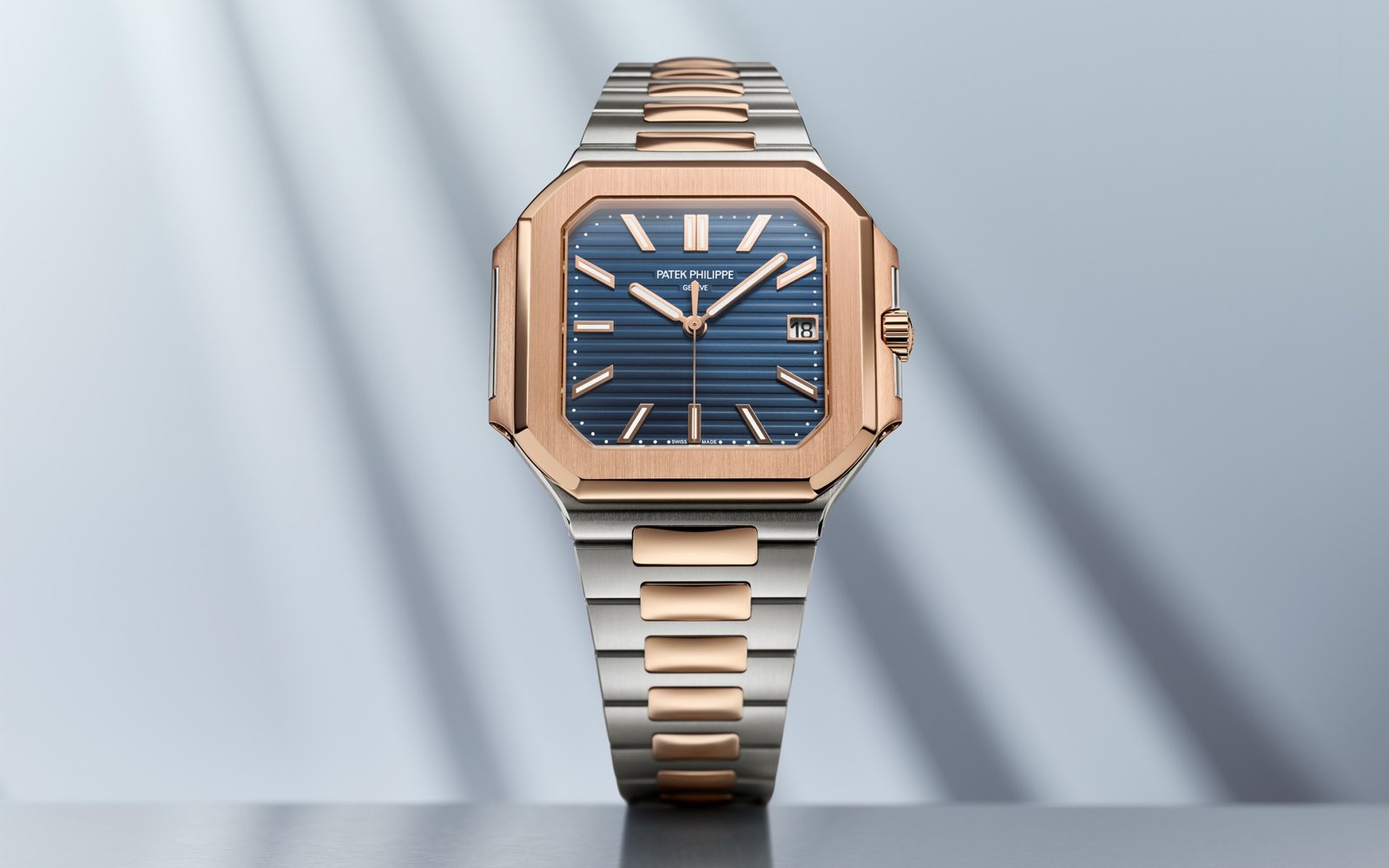 Patek Philippe Blue Dial 45 mm Stainless Steel Bracelet Men's Watch (Ref. V2)