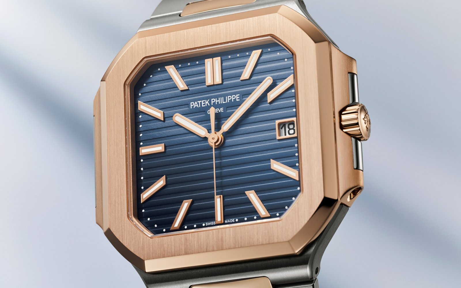 Patek Philippe Blue Dial 45 mm Stainless Steel Bracelet Men's Watch (Ref. V2)