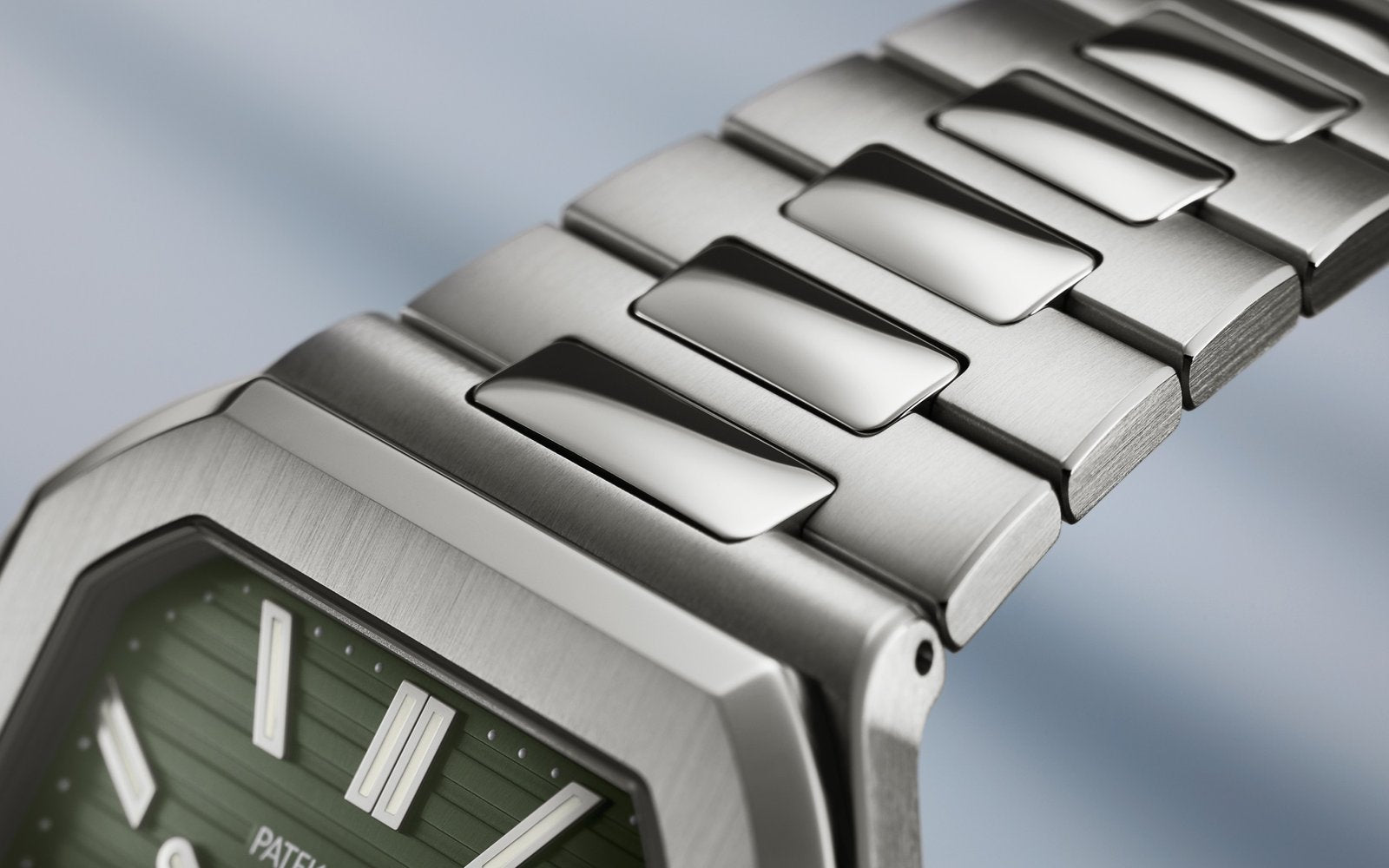 Patek Philippe Green Dial 45 mm Stainless Steel Bracelet Men's Watch