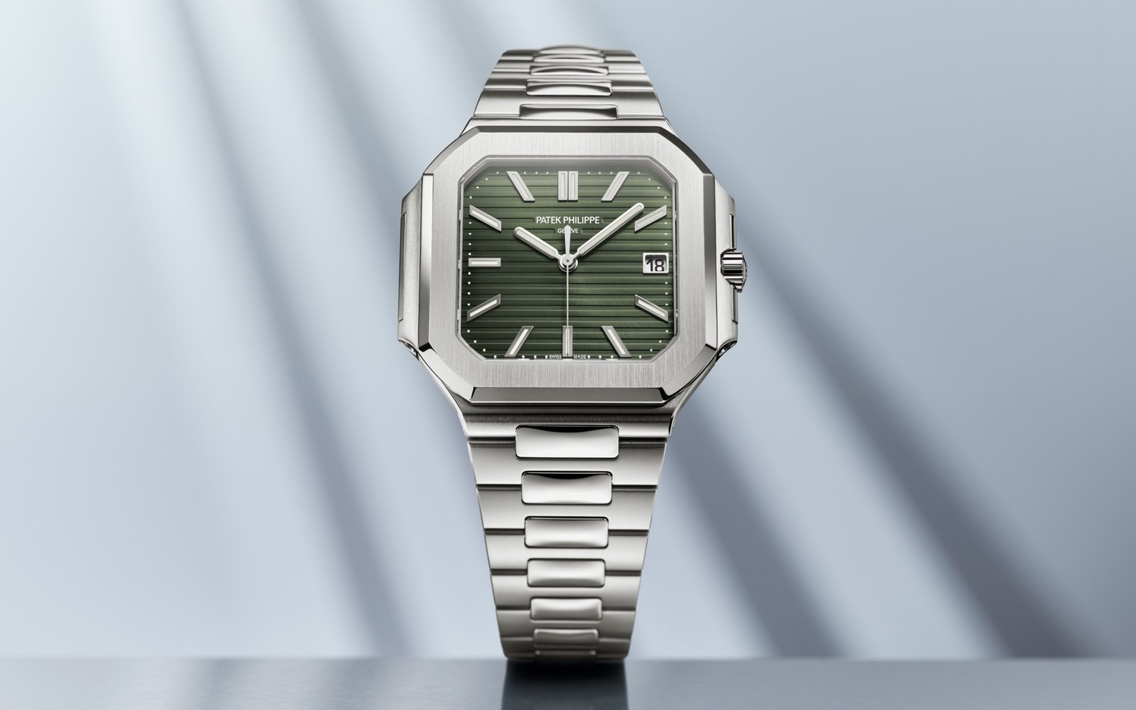 Patek Philippe Green Dial 45 mm Stainless Steel Bracelet Men's Watch