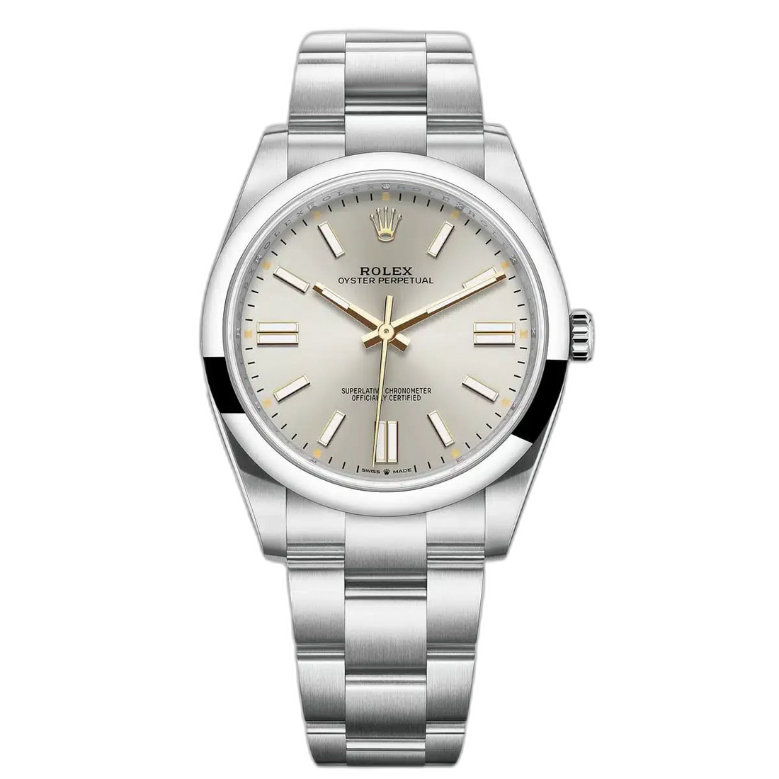 Rolex Perpetual Silver Dial 34 mm Metal Bracelet Men's Watch