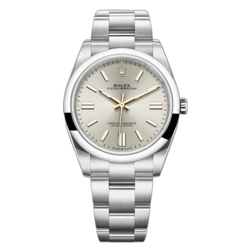 Rolex Perpetual Silver Dial 34 mm Metal Bracelet Men's Watch