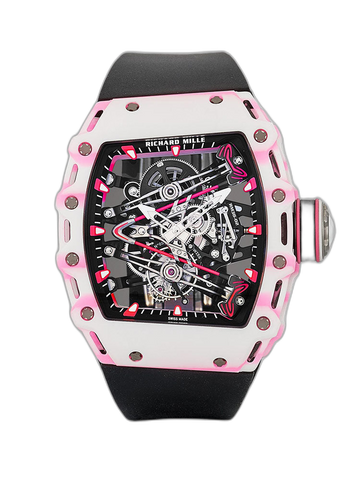 Richard Mille RM 38 02 Bubba Watson Replica Swiss Tourbillon 43mm White Pink Quartz TPT Skeleton Dial