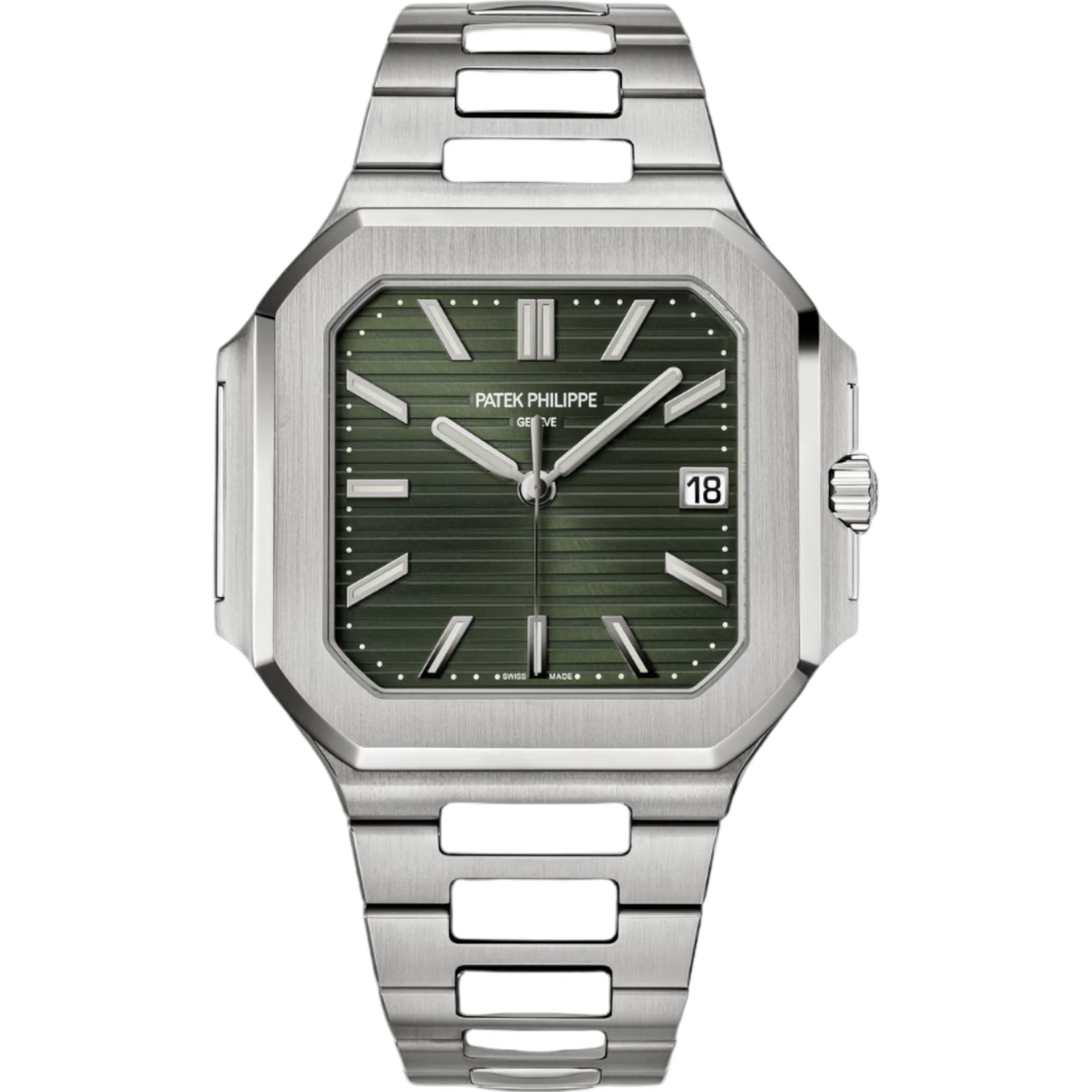 Patek Philippe Green Dial 45 mm Stainless Steel Bracelet Men's Watch